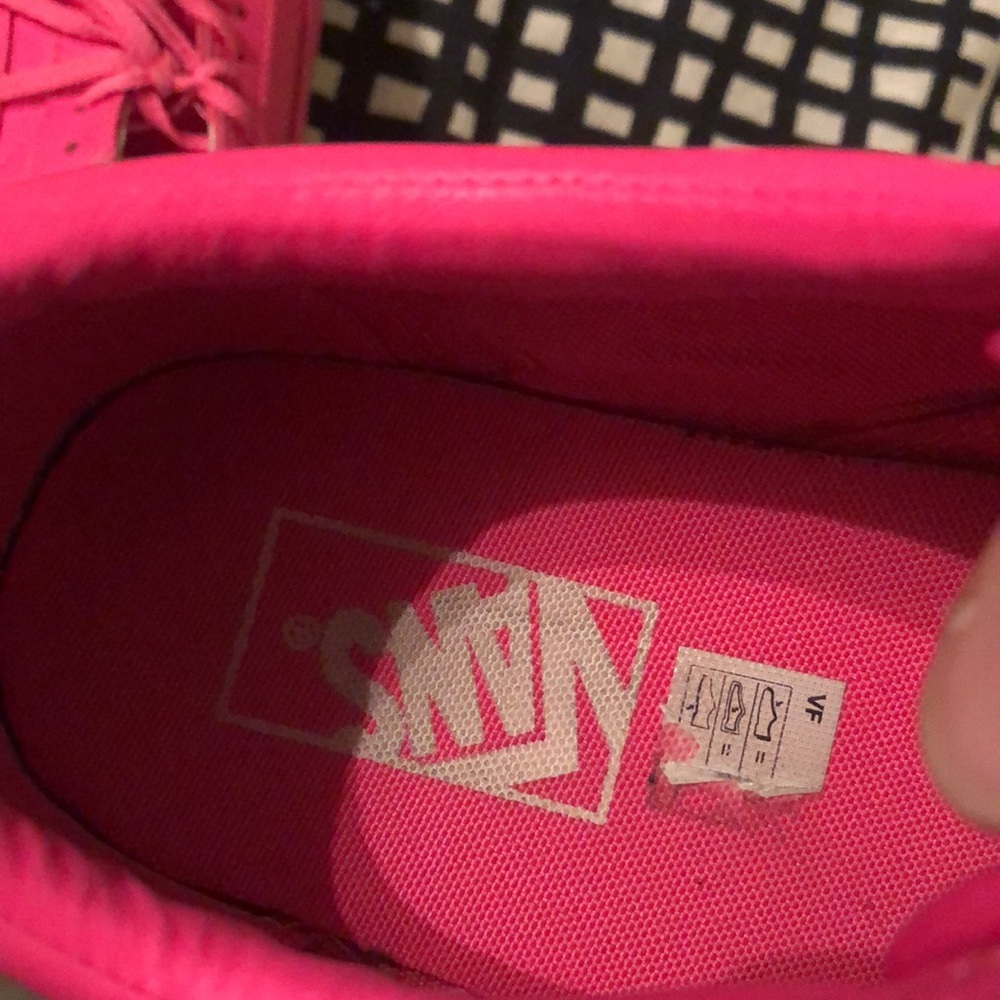Neon Pink Leather Vans Size 9 - Picture 11 of 16
